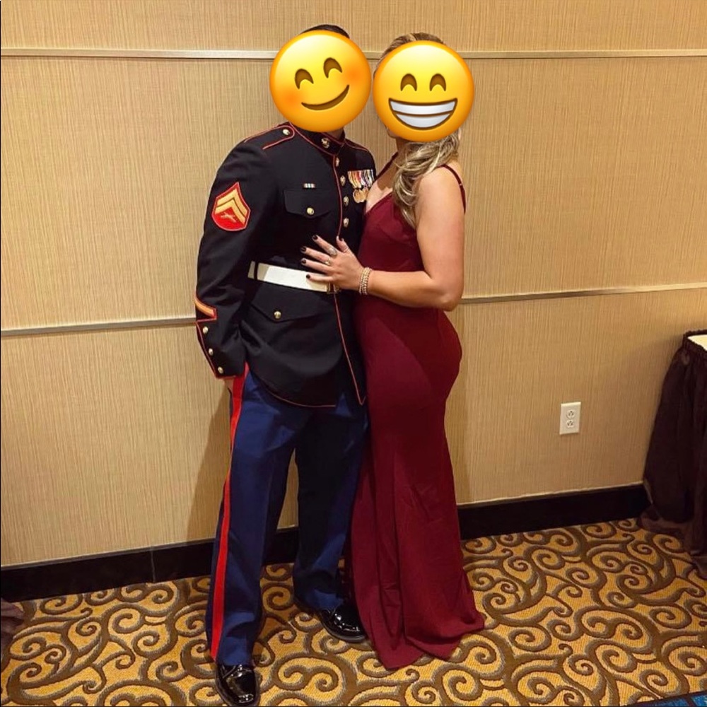 Maroon ball gown